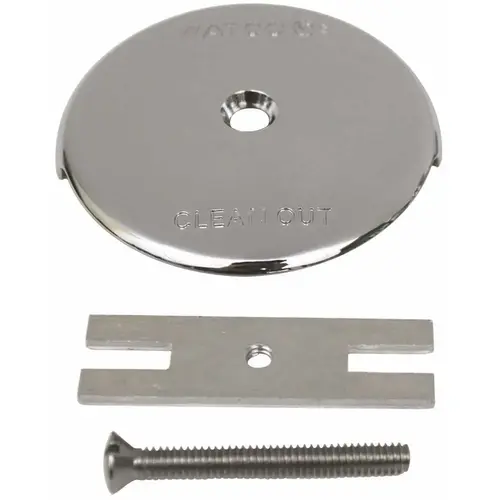 1-Hole Bathtub Overflow Plate Kit in Chrome Plated