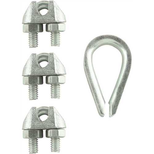 Everbilt 43104 3/16 in. Zinc-Plated Clamp Set - pack of 4