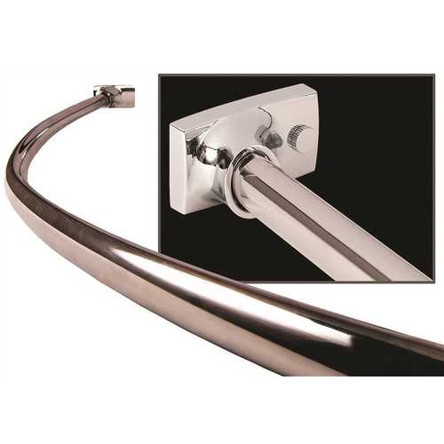 5 ft. Contour Oval Curved Shower Rod for New Construction, Polished Stainless Steel - pack of 6