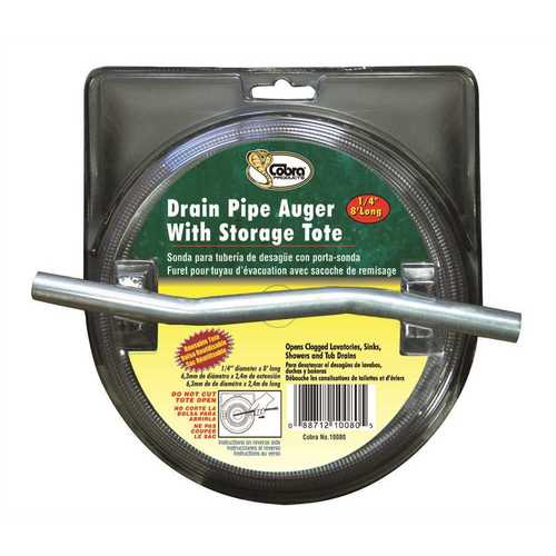 Cobra Drain Clean Out Auger, 0.25 x 25