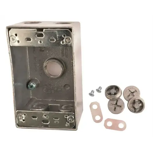 Preferred Industries 662033 1 GANG WEATHERPROOF BOXALUMINUM FIVE 3/4 in. THREADED HOLES