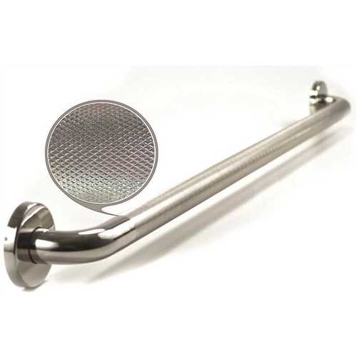 Premium Series 36 in. x 1.25 in. Diamond Knurled Grab Bar in Polished Stainless Steel (39 in. Overall Length)