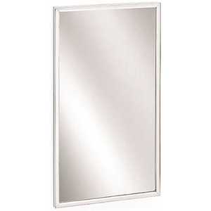 Bradley 781-018240 18 x 24 in. Channel Frame Mirror, Stainless Steel Clear