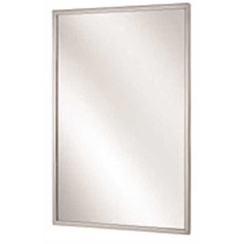 Bradley 781-024362 24 x 36 in. Channel Frame Mirror, Stainless Steel Clear