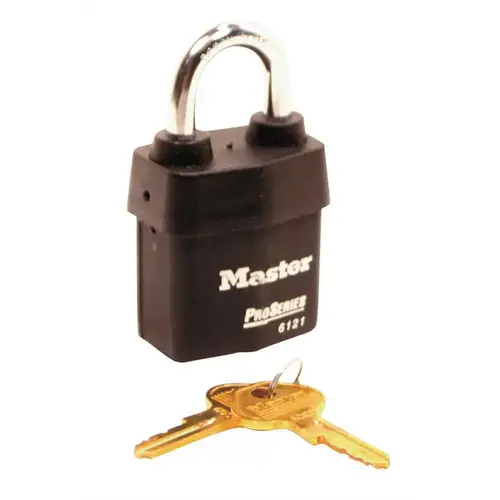 Pro Series 2-1/8 in. Weather-Tough Laminated Steel Padlock with 1-1/8 in. Shackle Black