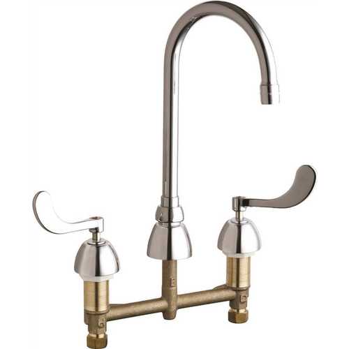 Chicago Faucets 786-E35ABCP 2-Handled Hot and Cold Sink Utility Faucet 1.5 GPM in Chrome Lead Free