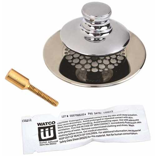 UNIVERSAL NUFIT TUB CLOSURE PUSH/PULL WITH GRID STRAINER WITH BRASS PIN, SILICONE