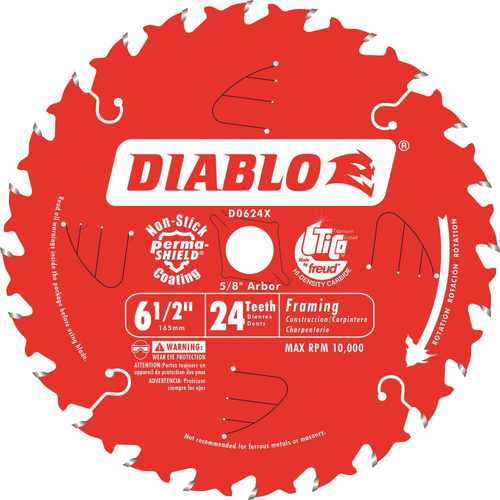 Diablo D0624R DIABLO 6-1/2 in. x 24-Teeth Framing Saw Blade