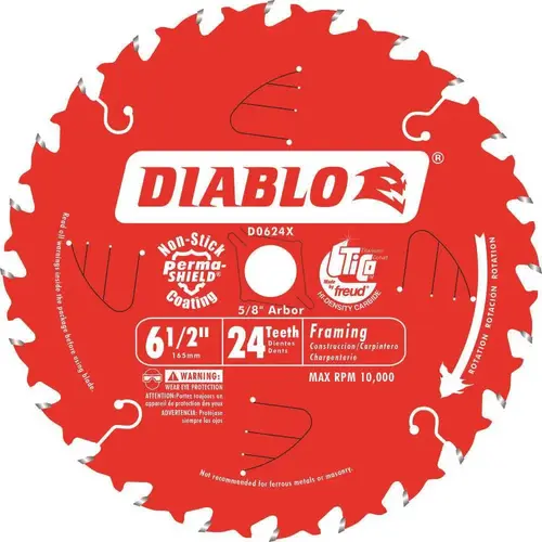 DIABLO 6-1/2 in. x 24-Teeth Framing Saw Blade Red