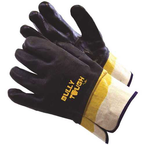 BULLY TOUGH GLOVES WITH SAFETY CUFF, ONE SIZE FITS ALL - pack of 12 Pairs