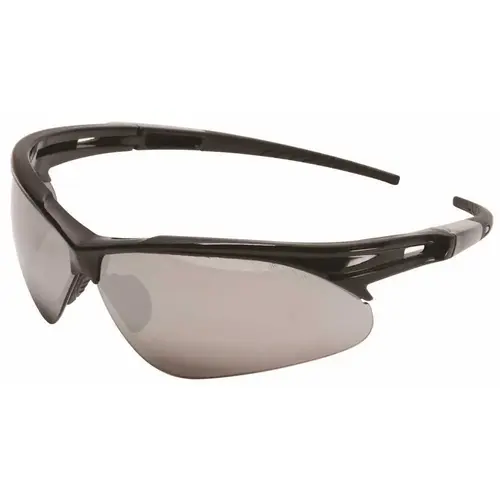 LegendForce K-01-D INDOOR/OUTDOOR SAFETY GLASSES, BLACK FRAME, SMOKE SILVER LENS