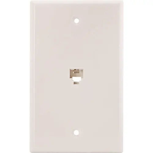 Preferred Industries 6611-W 1-Gang Phone Jack Modular with Wall Plate Thermoplastic White