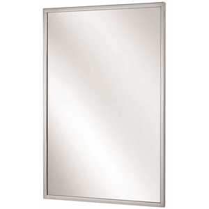 Bradley 781-018360 18 x 36 in. Channel Frame Mirror, Stainless Steel Clear