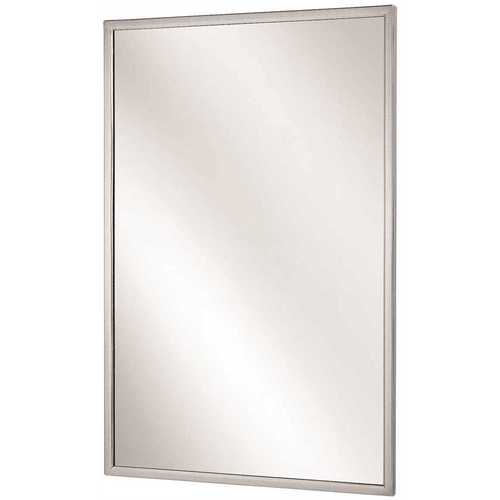 Bradley 781-018360 18 x 36 in. Channel Frame Mirror, Stainless Steel Clear