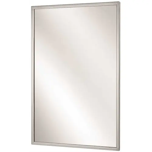 18 x 36 in. Channel Frame Mirror, Stainless Steel Clear