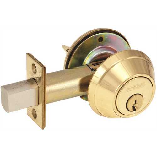 B660P Single Cylinder Deadbolt Bright Brass