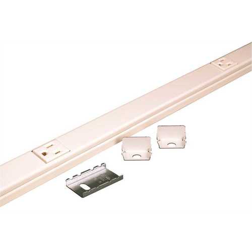 Plugmold 6 ft. 8-Single Prewired Steel Outlet Strip, Ivory Beige