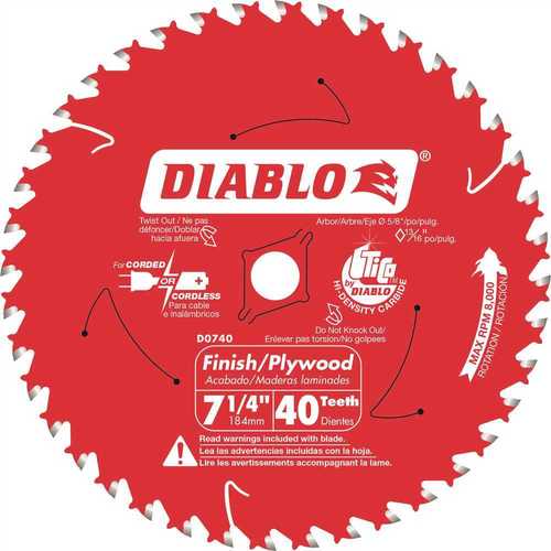 Diablo D0740R 7-1/4 in. x 40-Teeth Finish Saw Blade