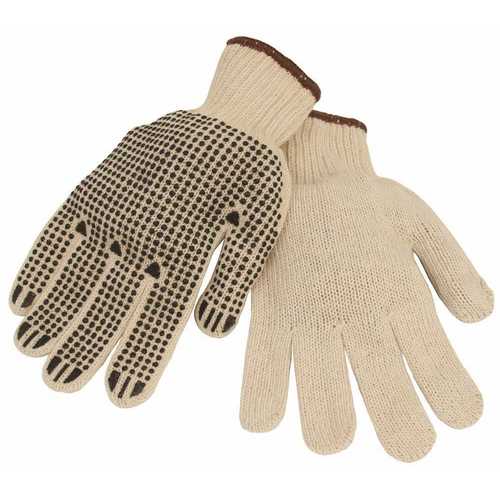 GENERAL PURPOSE GLOVES, NON-SLIP COTTON, LARGE - pack of 12