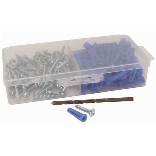 Conical Wall Anchors Kit with #10 Phillips/Slotted Screws and Masonry Drill Bit