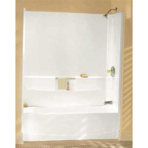 STERLING 71044100-0 Performa 60 in. x 30 in. x 60-1/4 in. Tub and Shower Wall Set in White