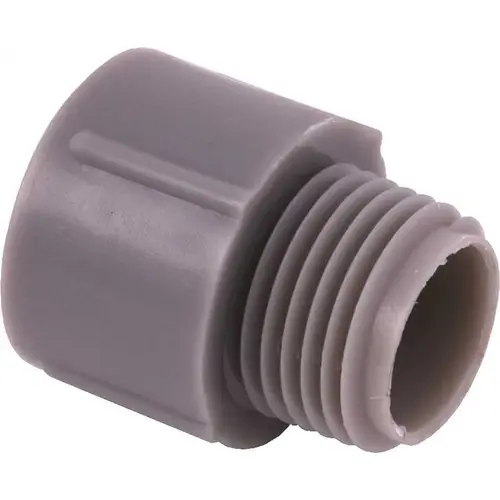 1/2 in. PVC Conduit Male Adapter Gray