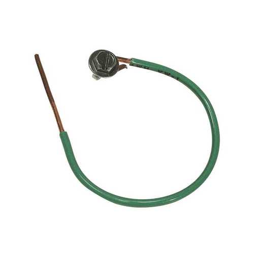 12 AWG Solid Grounding Pigtail with Screw, Green