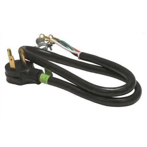 DRYER CORD, 4-PRONG, PVC, 4 WIRES, 30 AMP, 5 FT Black