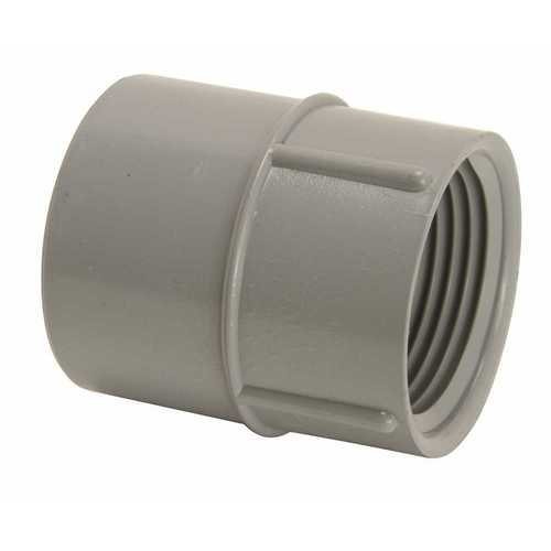 Rigid PVC Conduit Adapter Threaded Female Trade Size: 1 in. PVC Gray