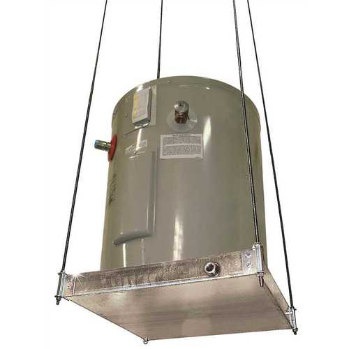 SUSPENDED WATER HEATER PLATFORM WITH PAN 26-1/2 IN. X 26-1/2 IN. DIA Silver Metallic