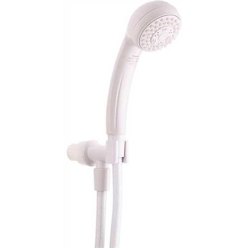 3-Spray 2.7 in. Single Wall Mount Handheld Adjustable Shower Head in White