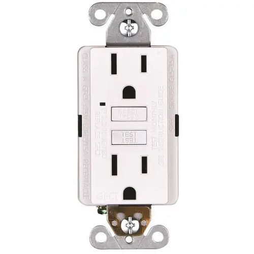 Faith GLS-15A-WH-10 15-Amp 125-Volt GFCI Duplex Outlet, GFI Receptacle with Indicator Light, Wall Plate Included, White Pack of 10