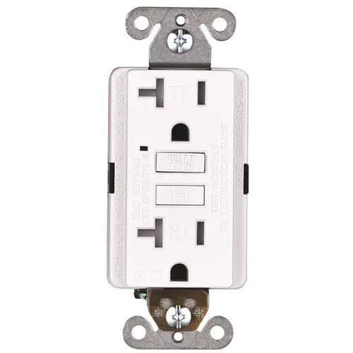 Faith GLS-20ATR-WH-10 20-Amp 125-Volt GFCI Duplex Tamper Resistant Outlet, GFI Receptacle with Indicator Light and Wall Plate, White Pack of 10