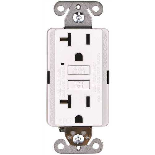 Faith GLS-20A-WH-10 20-Amp 125-Volt GFCI Duplex Outlet, GFI Receptacle with Indicator Light, Wall Plate Included, White Pack of 10
