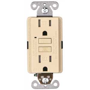 20A GFCI Tamper Weather Resistant Outlet Receptacle w/ Plate LED Ivory 4 Pack 