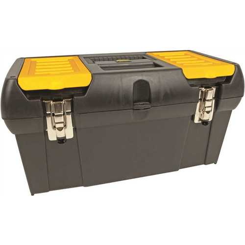 Stanley STST19005 Tool Box with Tray, 4.7 gal, Plastic, Black, 5-Compartment