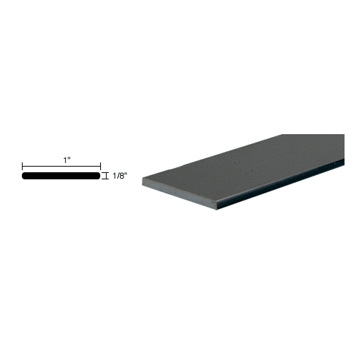 Black Anodized 1" Aluminum Flat Bar Extrusion 8' Long- Canada Only