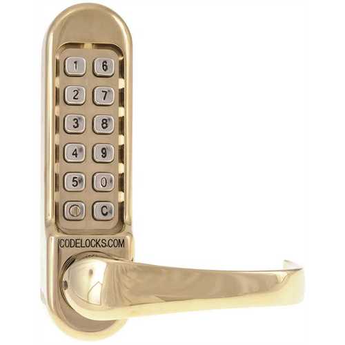 Codelock CL515PB CL515 Mechanical Lockset Polished Brass
