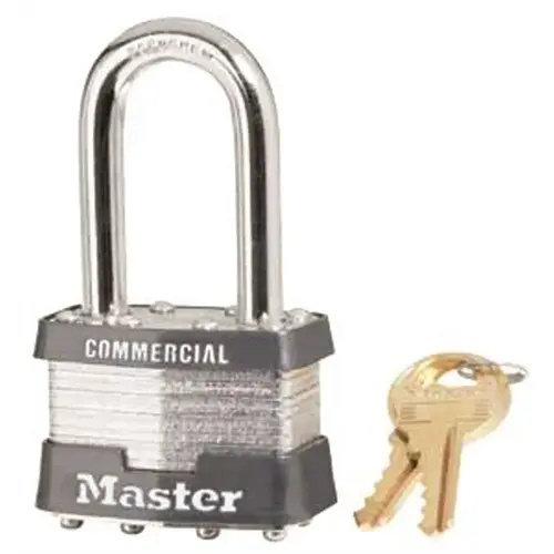 Master Lock 1KALF-2402 No. 1 Laminated Steel Padlock, 5/16 in dia, 3/4 ...