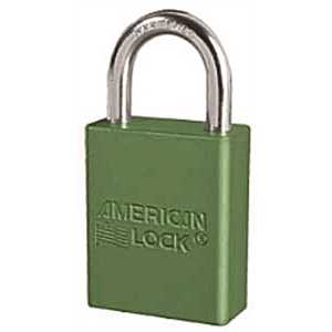 American Lock A1105 GRN 1-1/2 in. W (38 mm) with 1 in. T (25 mm) Anodized Aluminum Safety Padlock Shackle in Green