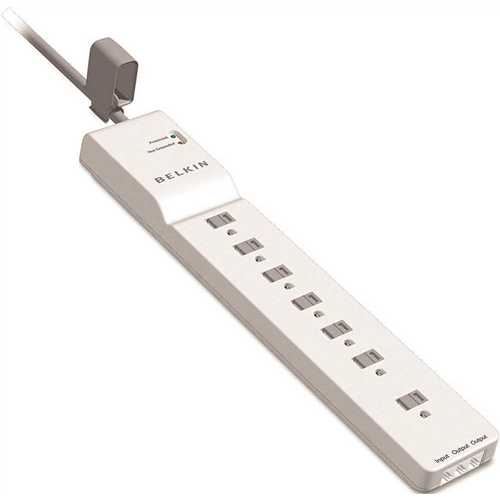 Surge Protector, 2320 Joules, 7 Outlets, 6' Cord, White by Belkin