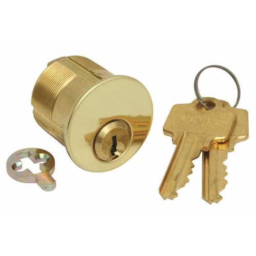 Kaba Ilco 7185AA1-03-KD 1-1/8 in. Arrow Mortise Cylinder Bright Brass