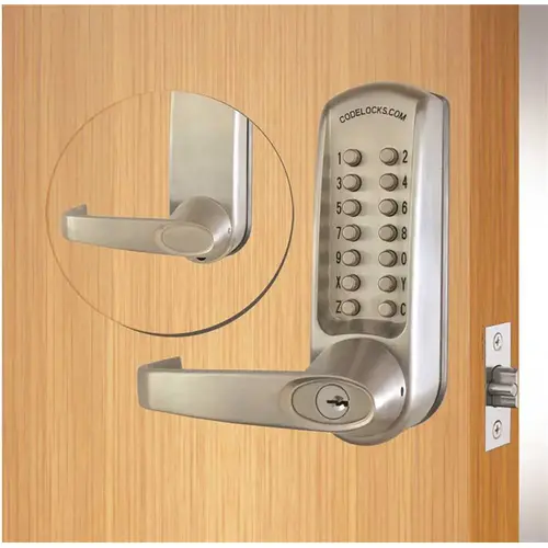 Codelock CL610BS Brushed Steel Mechanical Keypad Door Lever