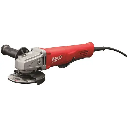 11 Amp Corded 4-1/2 in. Small Angle Grinder Paddle No-Lock Red