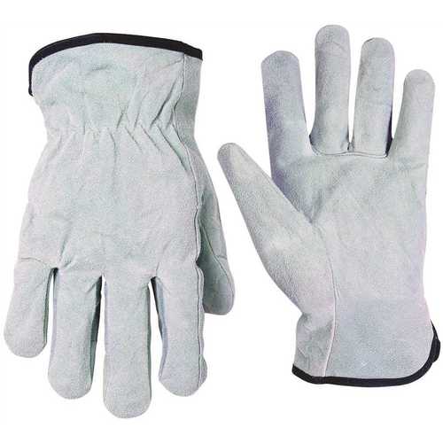 Large Economy Split Cowhide Driver Gloves Pair White