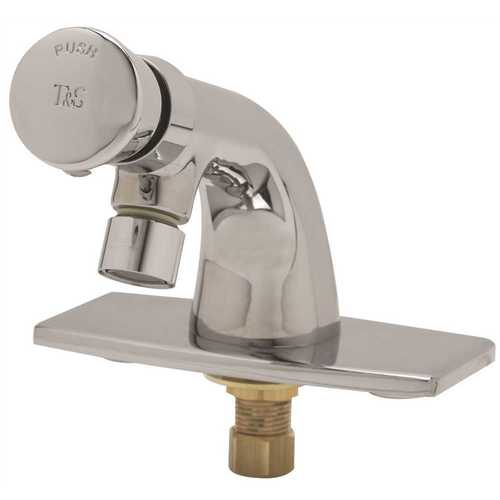 T & S BRASS & BRONZE WORKS B-0805-VR Single Temperature Vandal Resistant Deck Mount Metering Faucet with Aerator, 1/2 in. NPSM Male Inlet