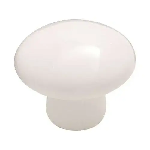 White Porcelain Traditional Kitchen Cabinet Knob 1" Diameter  - pack of 25