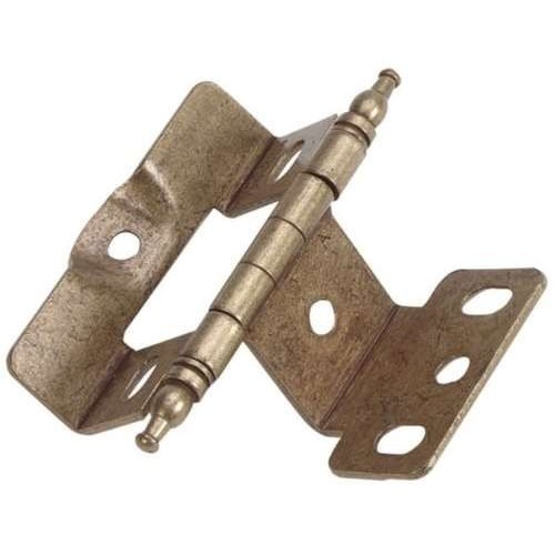Overlay Burnished Brass Self-Closing Partial Wrap Cabinet Hinges 3/4" For Kitchen And Cabinets Hardware