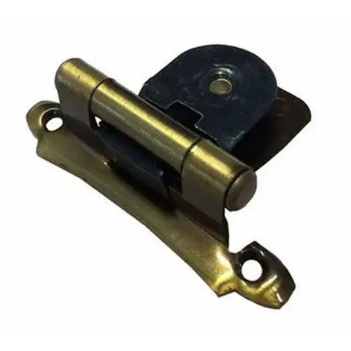Functional Hardware Single Demountable Face Mount Hinge Variable Overlay Antique Brass Pair