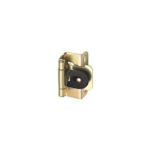 Overlay Bright Brass Single Demountable Self-Closing Partial Wrap Cabinet Hinges 1/2" For Kitchen And Cabinets Hardware